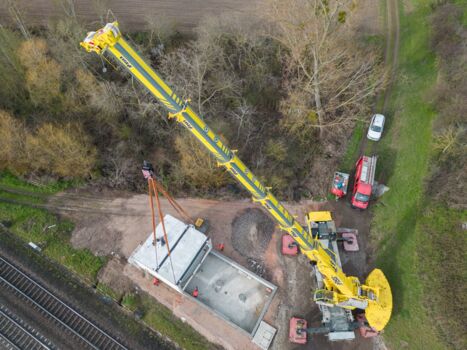 Bauarbeiten am Elektronischen Stellwerk (ESTW) der Riedbahn