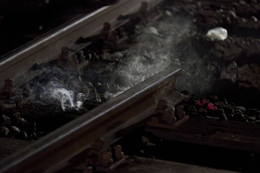 Nachtbaustelle auf der Riedbahn