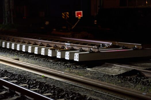 Nachtbaustelle auf der Riedbahn