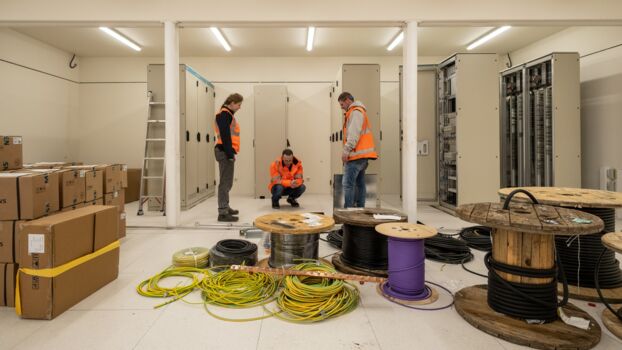 Bauarbeiten am Elektronischen Stellwerk (ESTW) der Riedbahn