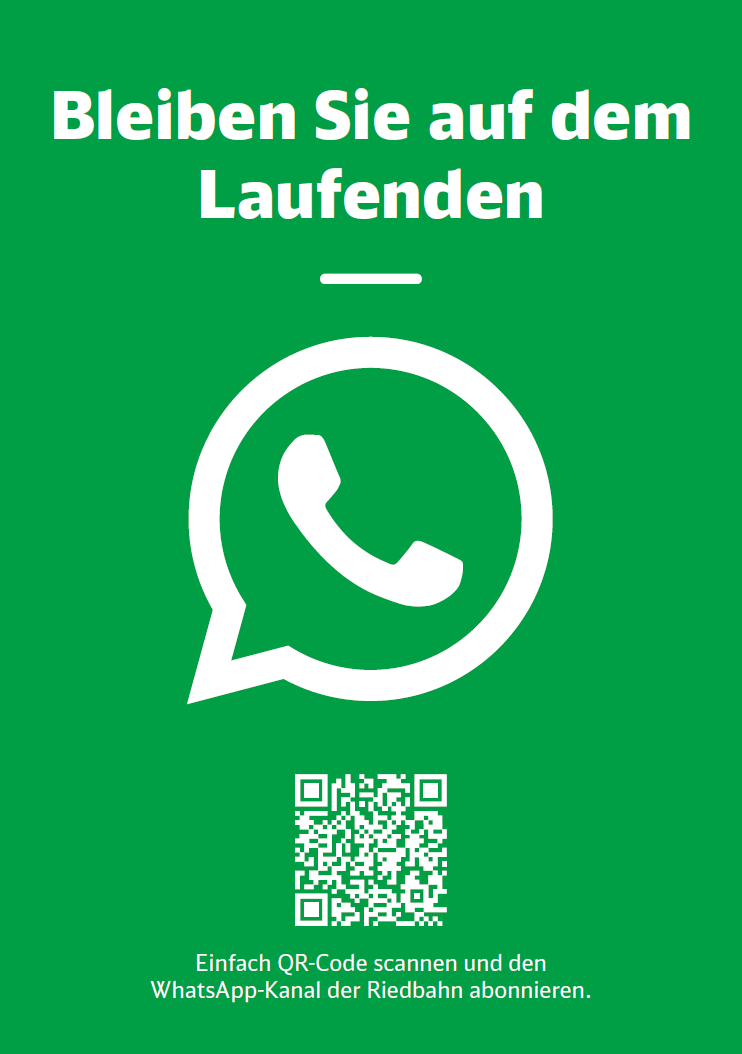 Hinweis zum WhatsApp-Kanal der Riedbahn